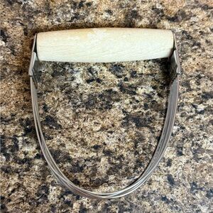 Stainless Steel Dough Blender with‎ Wooden Handle